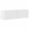 vidaXL TV Wandkast Set Wandgemonteerd 4 pcs Hoogglans wit Bewerkt hout