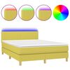 vidaXL Boxspring met matras en LED stof groen 140x200 cm