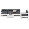 vidaXL 6-delige Loungeset met kussens massief grenenhout wit