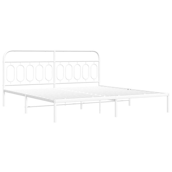 vidaXL Bedframe met hoofdbord metaal wit 200x200 cm