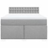 vidaXL Boxspring met matras stof lichtgrijs 140x200 cm