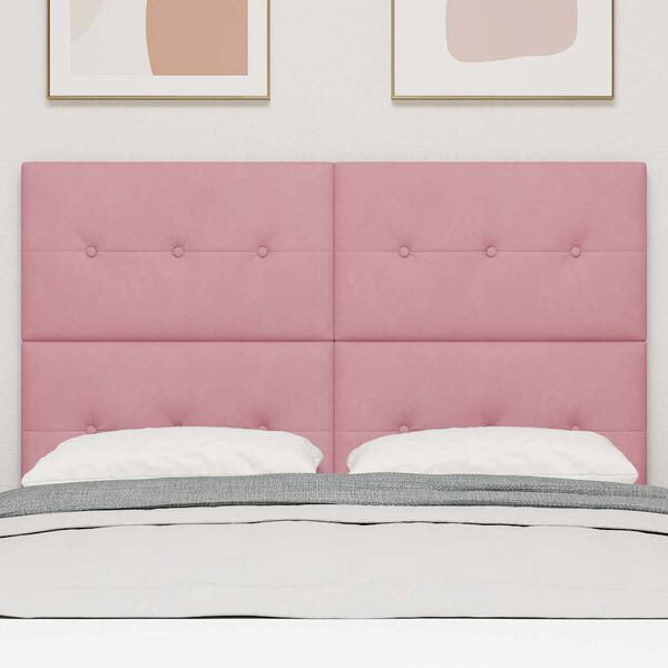 vidaXL Hoofdbord Roze 144 cm Fluweel
