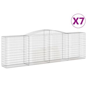 vidaXL Schanskorven 7 st gewelfd 400x50x120/140 cm ijzer