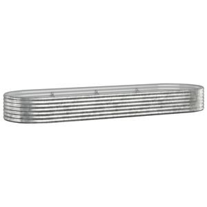 vidaXL Plantenbak 322x100x36 cm gegalvaniseerd staal zilverkleurig