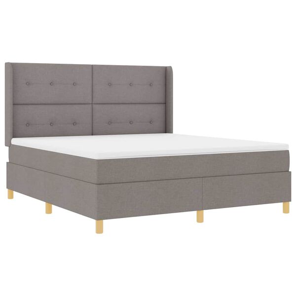 vidaXL Boxspringbed met matras met hoofdeinde Taupe 180 x 200 cm Stof