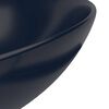 vidaXL Wastafel rond keramiek donkerblauw