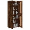 vidaXL Hoge kast 69,5x34x180 cm bewerkt hout gerookt eikenkleurig