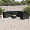 vidaXL 11-delige Loungeset met kussens poly rattan zwart