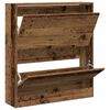 vidaXL Schoenenkast met plank Oudhout 80 x 21 x 87,5 cm Bewerkt hout