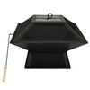 vidaXL Vuurschaal en barbecue 2-in-1 met pook 46,5x46,5x37 cm staal