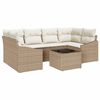 vidaXL Bankstel met kussen met opslag 7 pcs Beige en Cr&egrave;me poly rattan