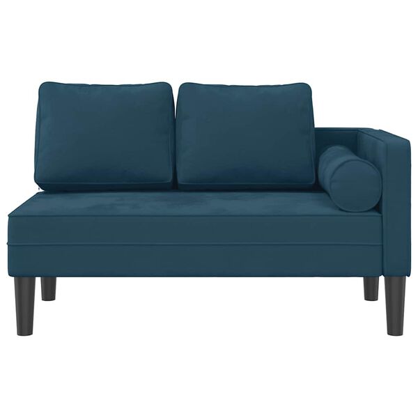 vidaXL Chaise longue met kussens fluweel blauw