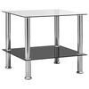 vidaXL Bijzettafel 45x50x45 cm gehard glas transparant