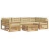 vidaXL Buiten bankenset 7 st Wit en Beige Polyester
