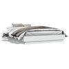 vidaXL Bedframe LED massief hout wit 120x200 cm