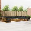 vidaXL Sofa-Sets 11 pcs Natuurlijk en Antraciet Massief Acaciahout