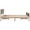 vidaXL Bedframe Bruin en lichtgrijs 135 x 190 cm Massief grenenhout