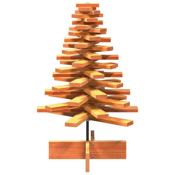 vidaXL Kerstdecoratie kerstboom 80 cm massief grenenhout wasbruin