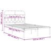 vidaXL Bedframe met hoofdbord metaal wit 120x200 cm