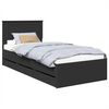 vidaXL Bedframe met lade met opslag Zwart 75 x 190 cm Ingenieurshout