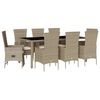 vidaXL 9-delige Tuinset met kussens poly rattan beige
