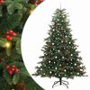 vidaXL Kunstkerstboom Groen 240 cm PVC en Metaal en Plastic