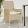 vidaXL Tuinstoelen 2 st met kussens poly rattan beige