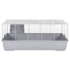 vidaXL Dierenhok kleine dieren 100x53x46 cm polypropeen metaal grijs