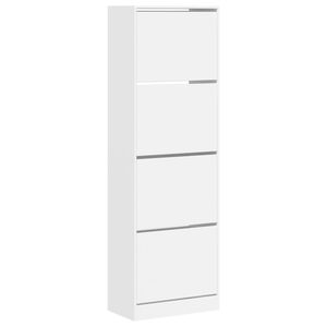 vidaXL Schoenenkast met 4 klaplades 60x34x187,5 cm wit
