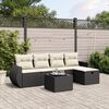 vidaXL 6-delige Loungeset met kussens poly rattan zwart