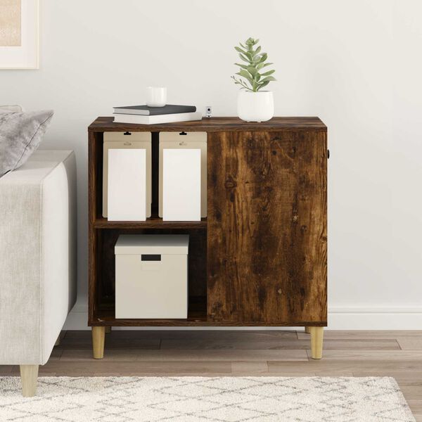 vidaXL Kattenhuis Gerookt eiken 72 x 42,5 x 70 cm Bewerkt hout