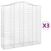 vidaXL Schanskorven 3 st gewelfd 200x50x200/220 cm ijzer