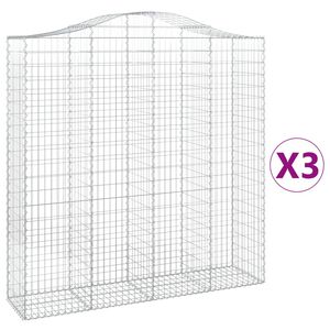 vidaXL Schanskorven 3 st gewelfd 200x50x200/220 cm ijzer