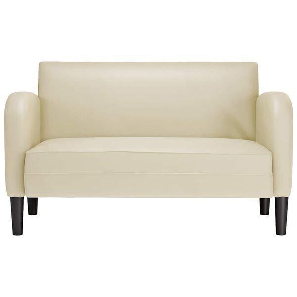 vidaXL Loveseat bank 110 cm kunstleer cr&egrave;mekleurig