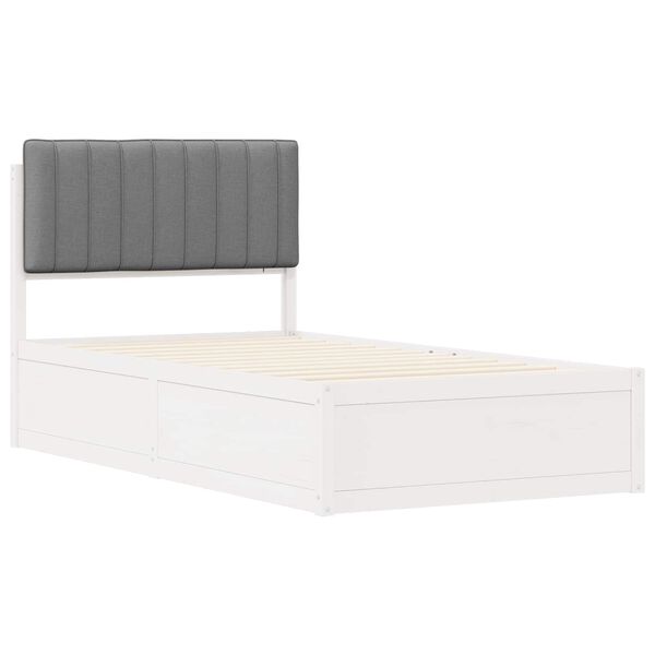 vidaXL Bedframe met Gevoerd Hoofdgedeelte Lichtgrijs 100 x 200 cm