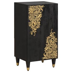 vidaXL Dressoir met plank Zwart 40 x 33 x 75 cm Massief Mango Hout