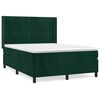 vidaXL Boxspring met matras fluweel donkergroen 140x190 cm