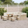 vidaXL Tuinbankenset met kussen 12 pcs Beige poly rattan