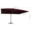 vidaXL Zweefparasol met LED-verlichting 400x300 cm bordeauxrood