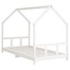 vidaXL Kinderbedframe 90x200 cm massief grenenhout wit