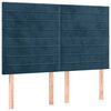 vidaXL Boxspring met matras fluweel donkerblauw 140x200 cm