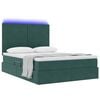 vidaXL Opbergbed met LED met matras Donkergroen 140 x 200 cm Fluweel