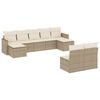 vidaXL 9-delige Loungeset met kussens poly rattan beige