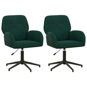 vidaXL Draaiende Bureaustoelen 2 st 54 x 55 x 90 cm Donkergroen
