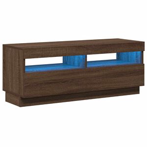 vidaXL Tv-meubel met LED-verlichting 100x35x40 cm bruin eikenkleur