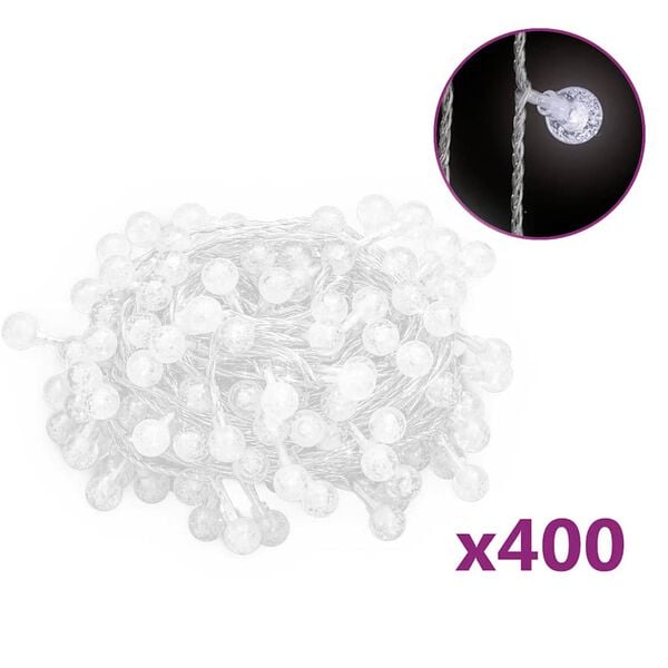 vidaXL Lichtsnoer met 400 LED's 8 functies koudwit 40 m
