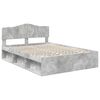 vidaXL Bedframe met hoofdeinde Beton 140 x 190 cm Massief grenenhout