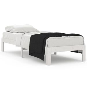 vidaXL Bedframe massief hout wit 75x190 cm