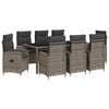 vidaXL Buiten eettafelset 9 pcs PE Rattan en Poeder-Coated Staal