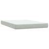 vidaXL Boxspring met matras en LED fluweel lichtgrijs 140x210 cm
